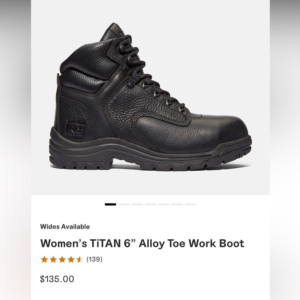 Timberland PRO Women's TiTAN 6” Alloy Toe Work Boot - Black